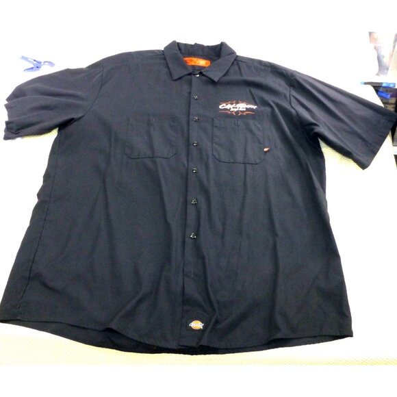 Dickies Chi-Town Large Cars Graphic Button-Up Work Shirt 3XLT Garage Mechanic - Picture 1 of 9